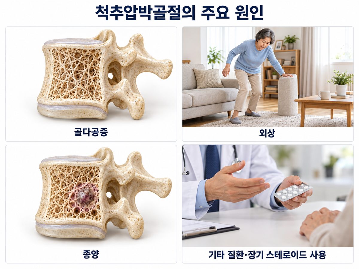 척추압박골절의 주요 원인
