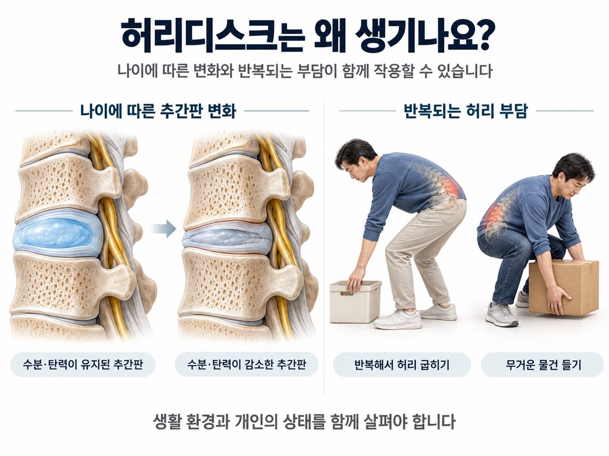 나이와 반복 부담, 추간판 변화