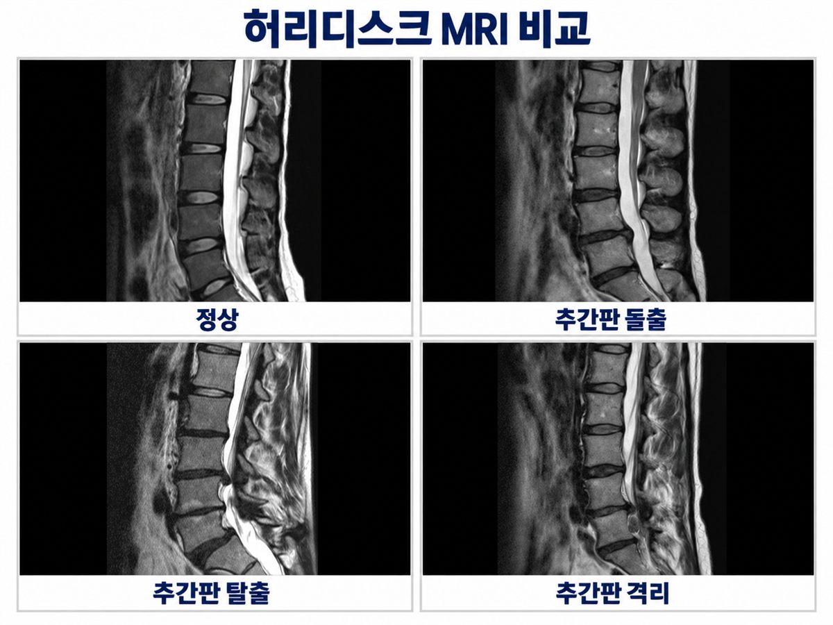 허리디스크 MRI 비교
