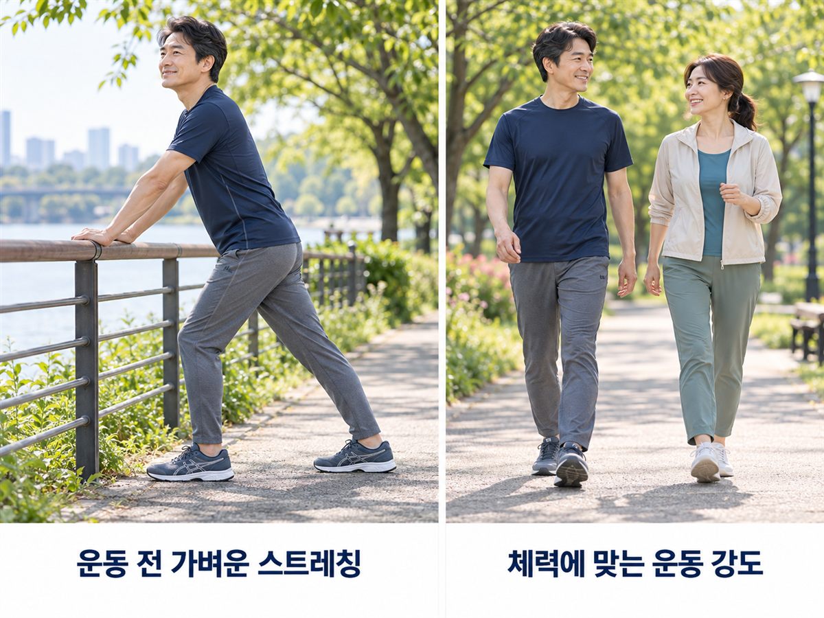 무릎을 위한 스트레칭과 건강한 걷기