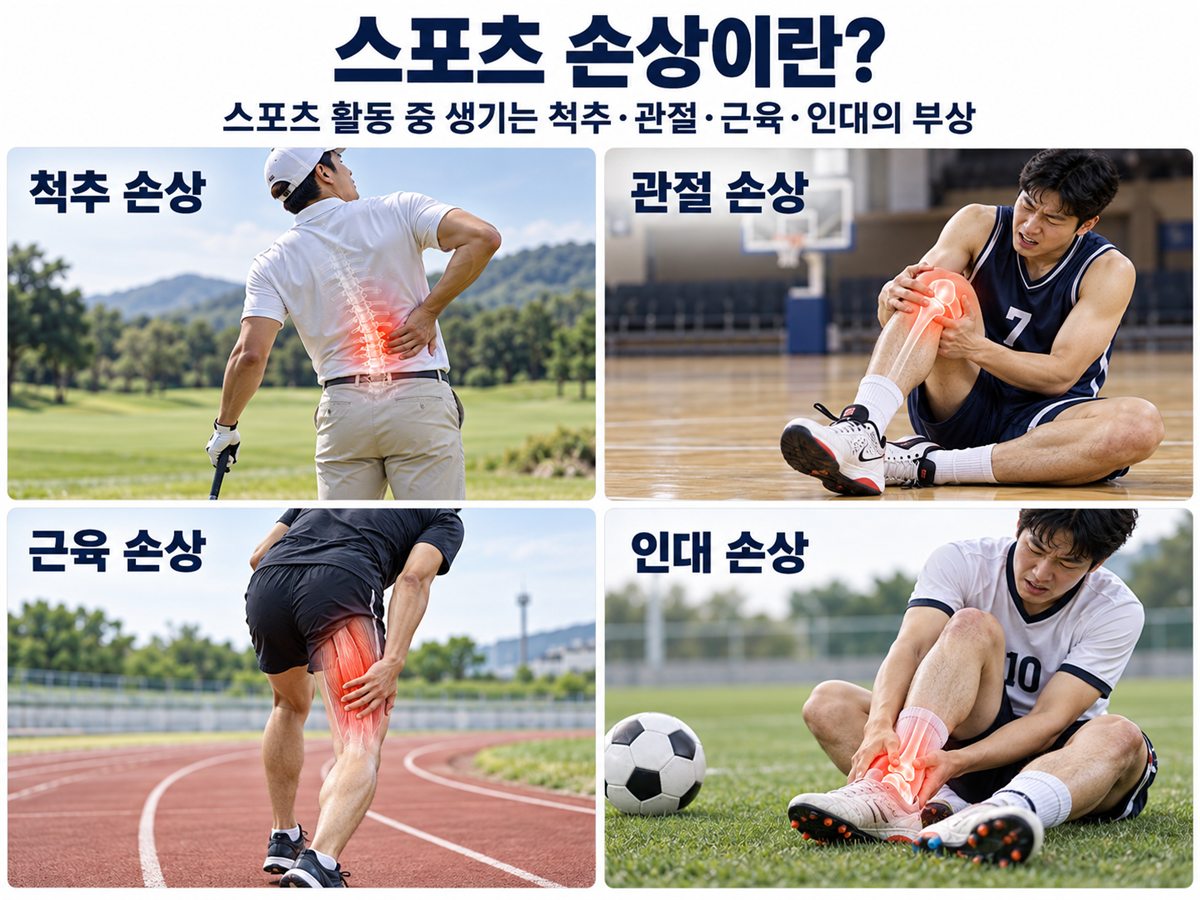 스포츠 손상이란? — 스포츠 활동 중 생기는 척추 손상 · 관절 손상 · 근육 손상 · 인대 손상