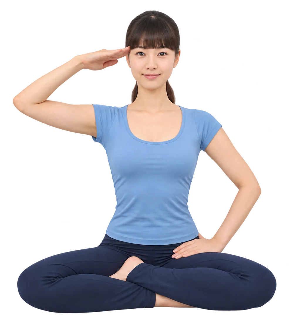 손가락으로 머리 옆·이마를 밀고 목 근육으로 버티는 네 가지 등척성 운동 — 1단계
