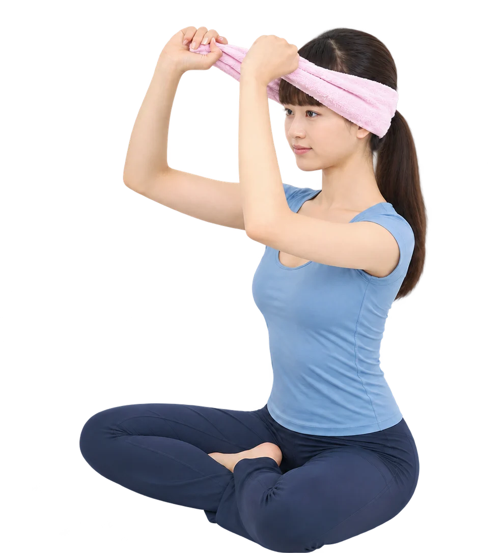 손가락으로 머리 옆·이마를 밀고 목 근육으로 버티는 네 가지 등척성 운동 — 4단계